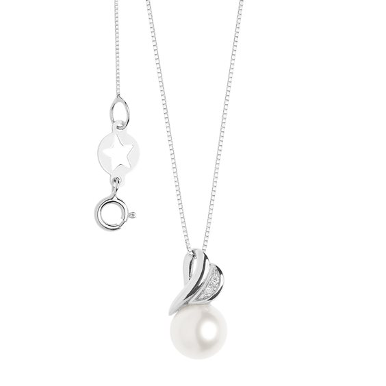 Collier Comete Femme Perle d'amore in Or blanc GLP625 - GLP625